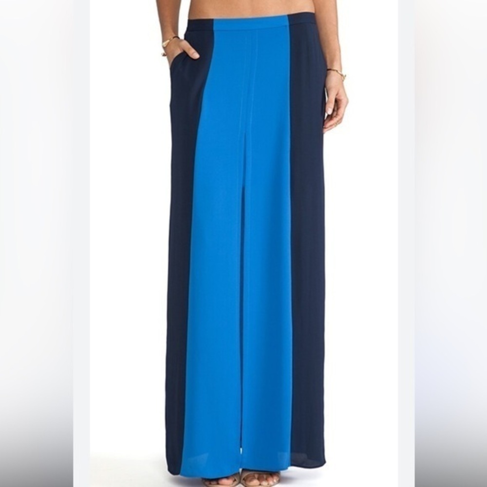 BCBGMaxAzria Jane maxi skirt in light crystal blue and black NWT size XS
